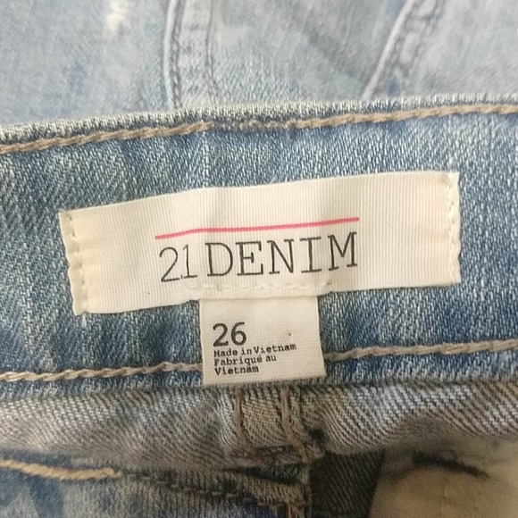 2.1 Denim Raw Hem Distressed Mini Skirt 26 - Picture 5 of 8